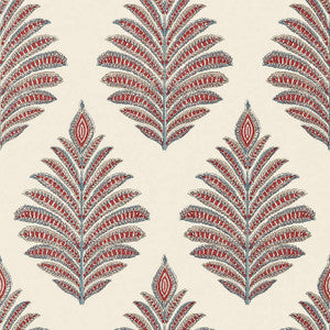 Anna French Wallpaper Palampore Leaf Red and Blue AT78726