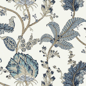 Anna French Wallpaper Kalamkari Vine Blue and White AT78738
