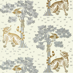 Anna French Wallpaper Kahna Metallic Gold and Silver AT78779