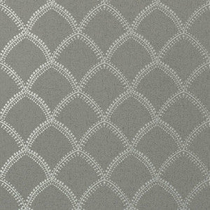 Anna French Wallpaper Burmese Metallic Silver on Charcoal AT7910
