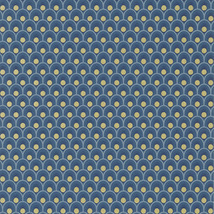 Anna French Wallpaper Spencer Metallic Gold on Navy AT79156