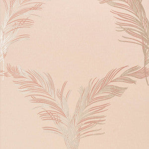 Anna French Wallpaper Plumes Metallic on Blush AT7924