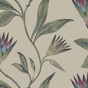 Anna French Wallpaper Cleo Vine Plum and Blue AT9617
