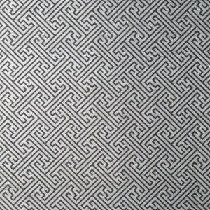 Anna French Wallpaper Charlotte Raffia Black and Metallic Silver AT9842
