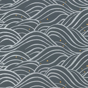Anna French Wallpaper Waves Charcoal AT9876