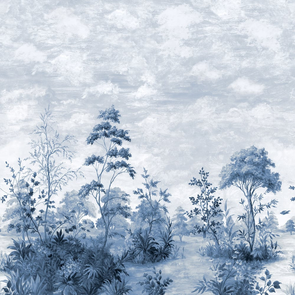 Cumbria Mural Blue and White on Pearl ATM16155 by Thibaut Wallpaper Thibaut Wallpaper Cumbria Mural Blue and White on Pearl ATM16155Wallpaper SOLEIL TEXTURES Non Woven 2 Panel Mural Set U.S.A </p><p>Repeat: H: , V: 108 in  (274.32 cm) - Fabric Carolina -