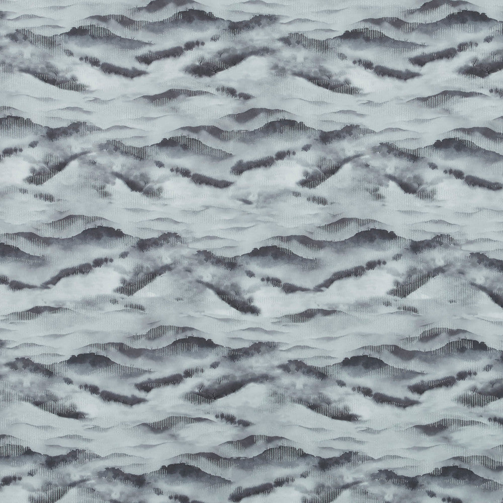 Autumn 2 Charcoal by Marcus William Designer Fabric KAI/MARCUS WILLIAM HEATHLAND 45%POL 30%SVI 17%COT 8%LRX INDIA Horizontal: 27.500 and Vertical: 33.000 55 in - Swanky Fabrics -