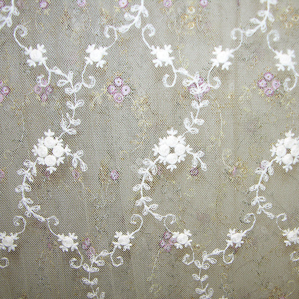 Florinette Sheer Ecru AU80750602 by Old World Weavers Designer Fabric