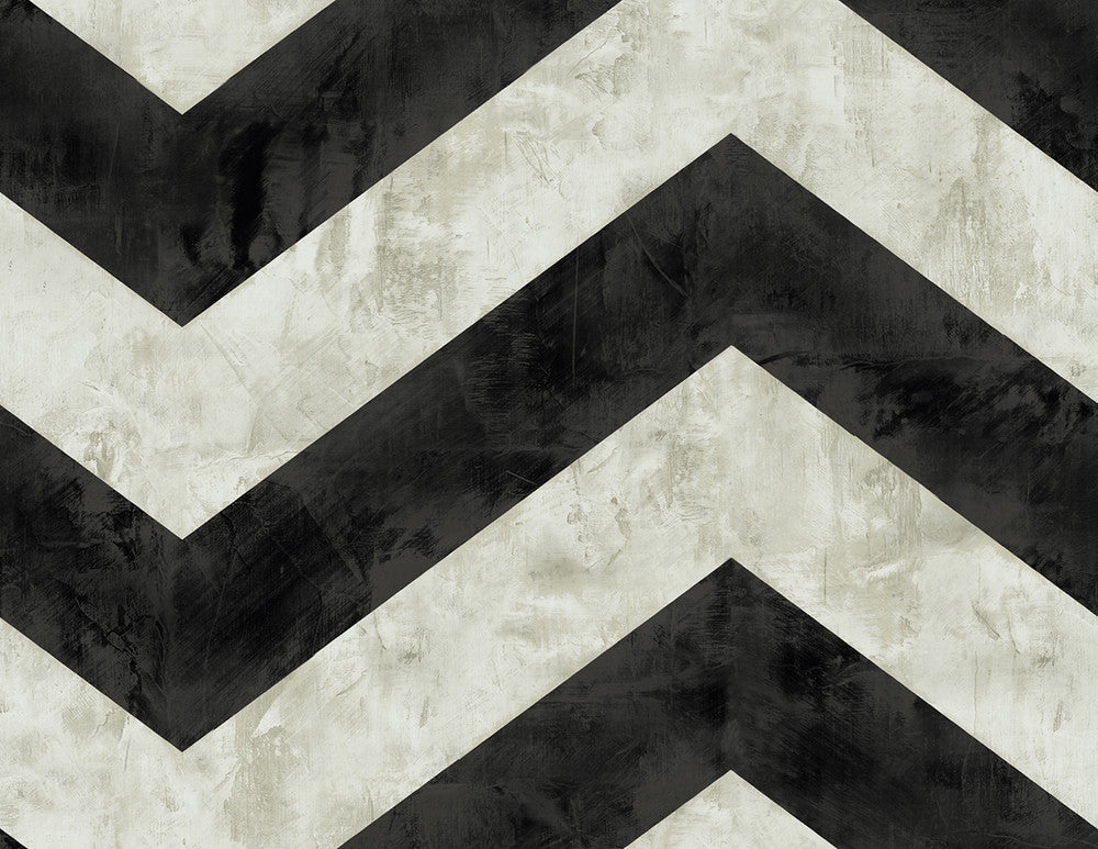 Hubble Chevron Metallic Ebony and Ivory AV50400 by Seabrook Designs Designer Wallpaper
