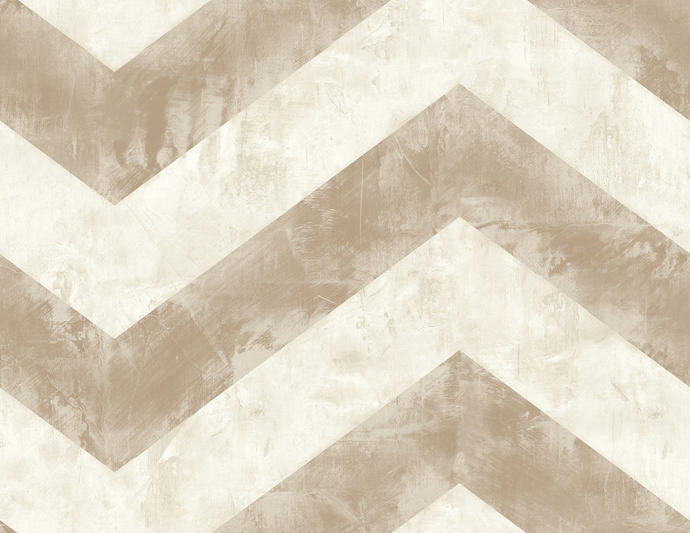 Hubble Chevron Metallic Taupe and Ivory AV50406 by Seabrook Designs Designer Wallpaper