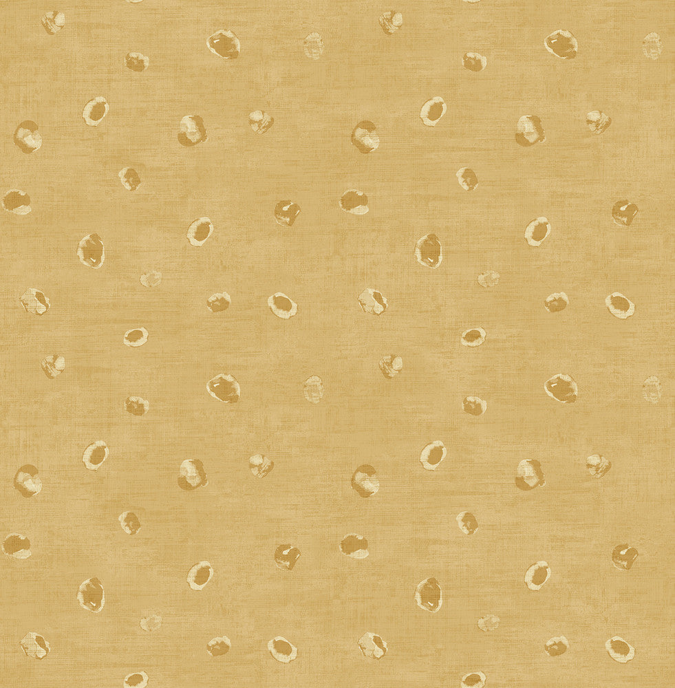 Hubble Dots Metallic Gold AV50605 by Seabrook Designs Designer Wallpaper