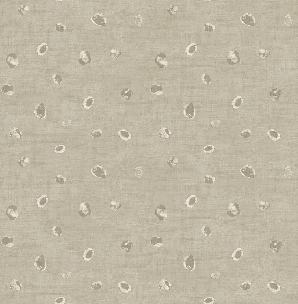 Hubble Dots Metallic Taupe AV50606 by Seabrook Designs Designer Wallpaper