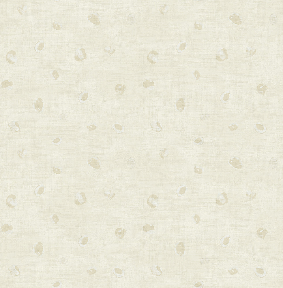 Hubble Dots Metallic Gold and Ivory AV50608 by Seabrook Designs Designer Wallpaper