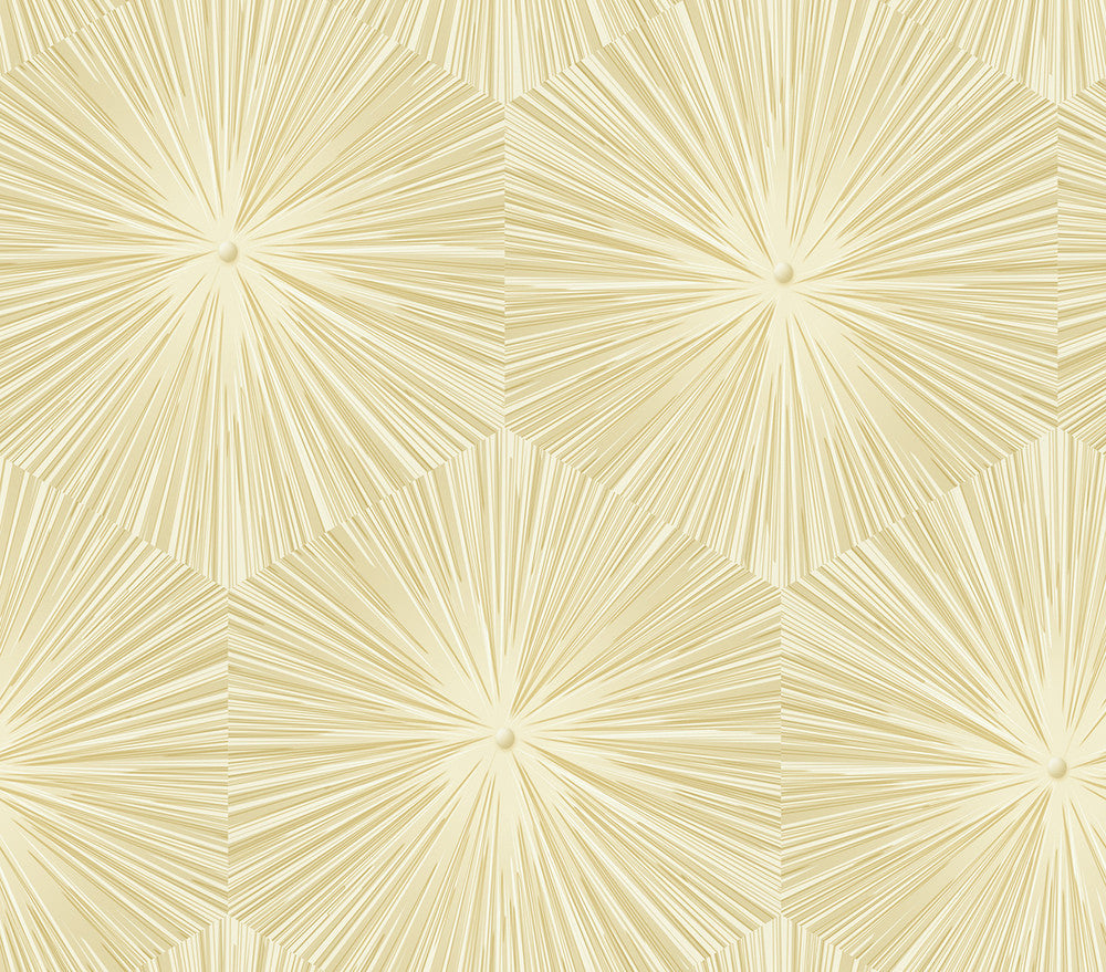 Chadwick Starburst Metallic Gold and White AV51105 by Seabrook Designs Designer Wallpaper
