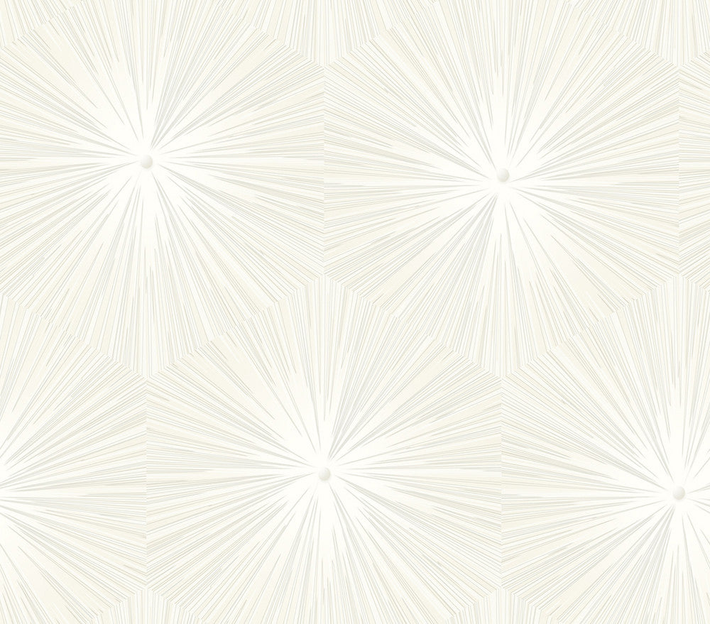 Chadwick Starburst Metallic Pearl and White AV51108 by Seabrook Designs Designer Wallpaper