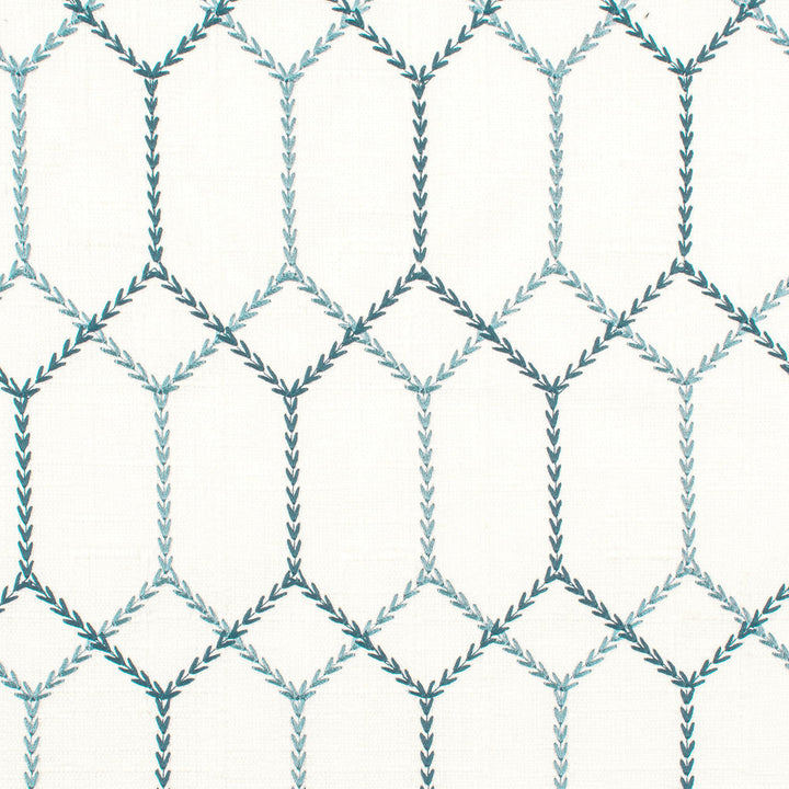 Avenue 1 Ink by Stout Designer Fabric COLOR MY WINDOW BREEZE/INK 98%POL 2%NYL %VEMB CHINA FLAME RETARDANT-U.F.A.C. CLASS 1 CATB 117-2013 Horizontal: 2.625 and Vertical: 5.75 53 in - Swanky Fabrics -