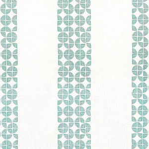 Anna French Fabric Fairmont Stripe Embroidery Teal AW23129