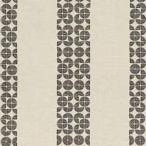 Anna French Fabric Fairmont Stripe Embroidery Black AW23131