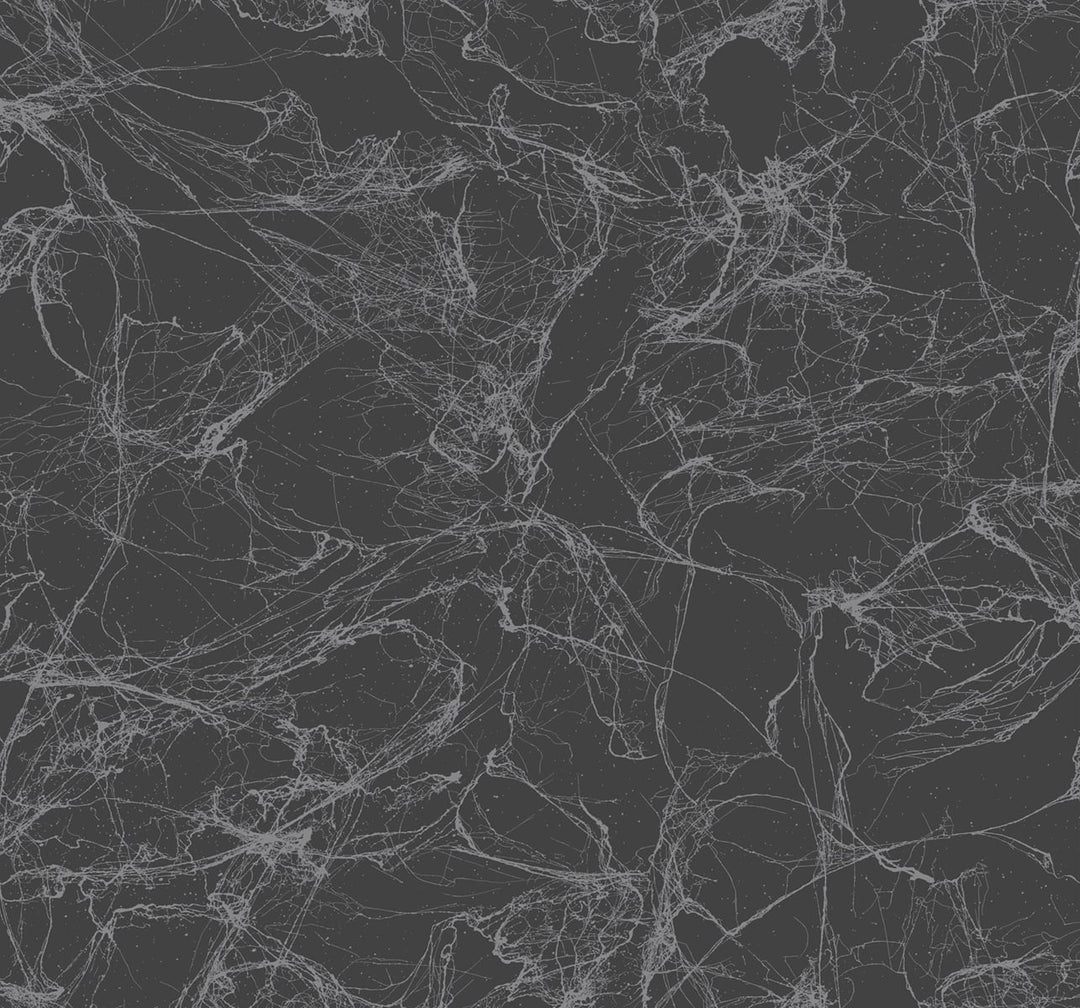 Paint Splatter Gray Glitter and Ebony AW71420 by Seabrook Designs Designer Wallpaper