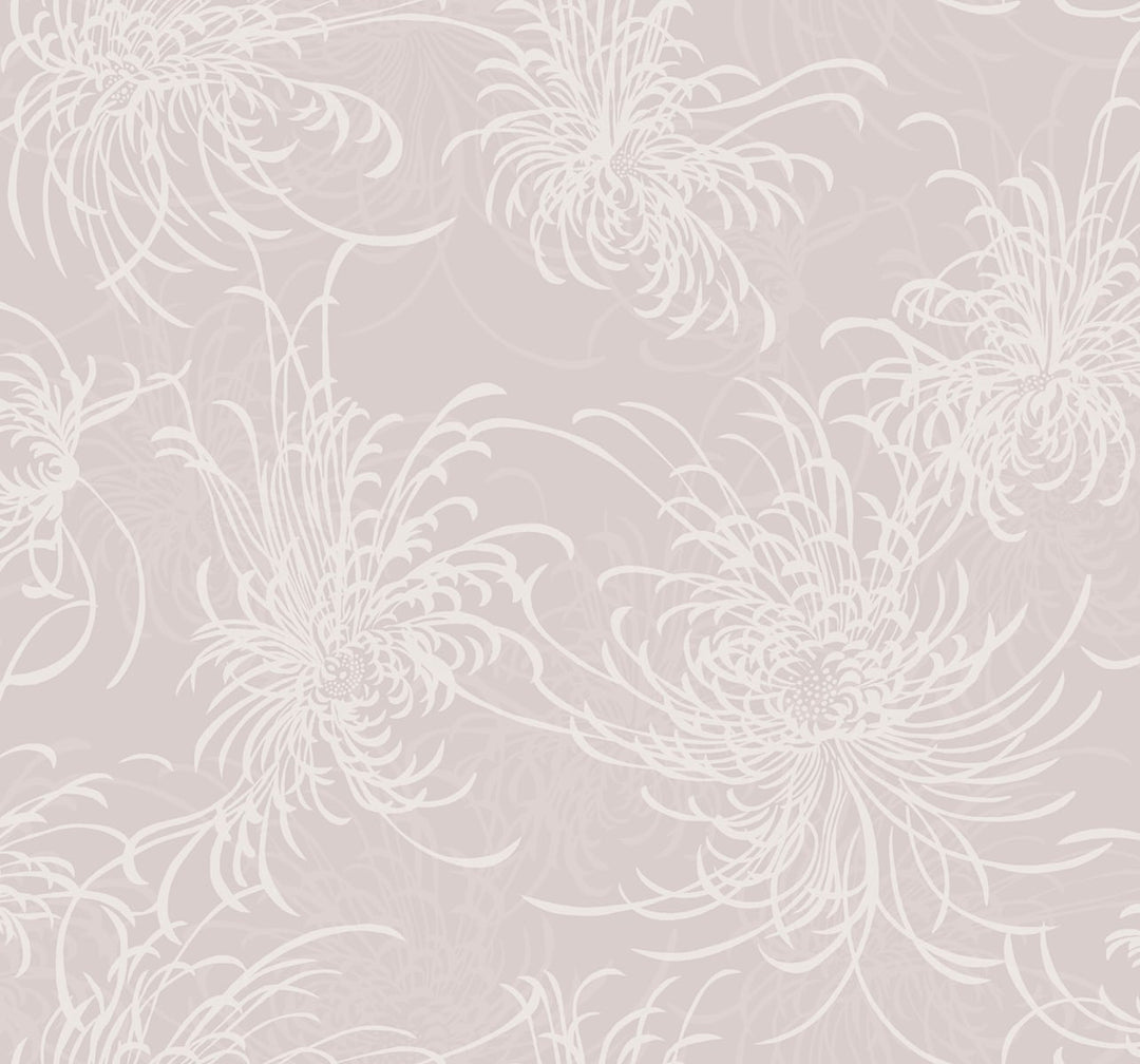 Noell Floral Blush Glitter and Off-White AW71501 by Seabrook Designs Designer Wallpaper