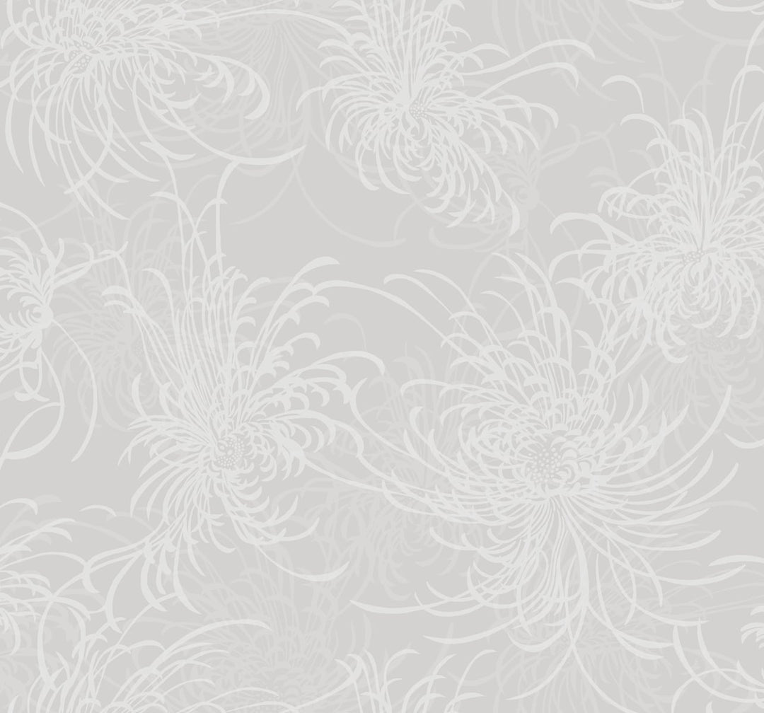 Noell Floral Beige and Off-White AW71508 by Seabrook Designs Designer Wallpaper
