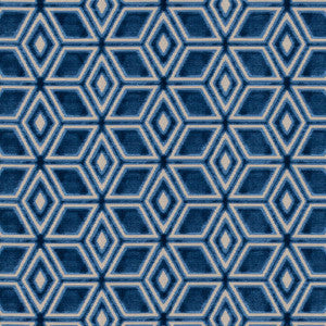 Anna French Fabric Jardin Maze Velvet Navy AW72986