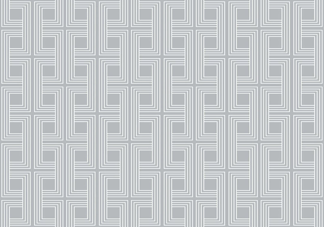 Interlocking Squares Cork Metallic Silver and Off-White AW74827 by Seabrook Designs Designer Wallpaper