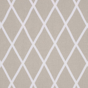 Anna French Fabric Tarascon Trellis Applique White on Natural AW78709