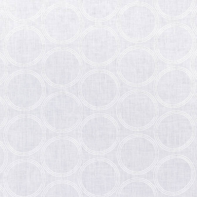 Marbella Circle Embroider White AW9120 by Anna French Fabric Anna French Fabric Marbella Circle Embroider White AW9120Fabric Natural Glimmer 100% Lin Ground, 100% Vis Emb INDIA </p><p>Repeat: V: 3.75 51 - Fabric Carolina -
