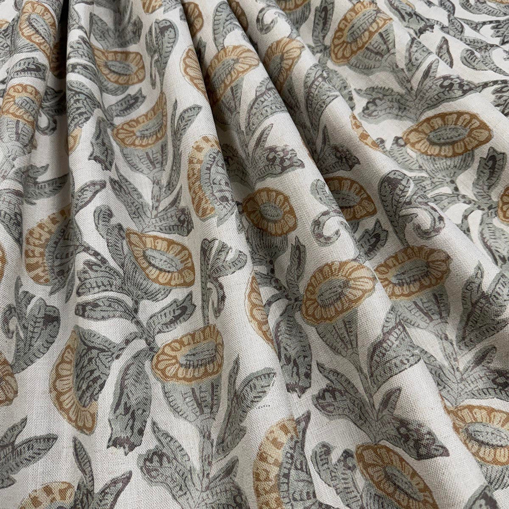 Azora Sage by Magnolia Designer Fabric - 50 Cotton, 35 Viscose, 15 Linen India 80000 Horizontal: 13.75 and Vertical: 14.3 54 - Swanky Fabrics -