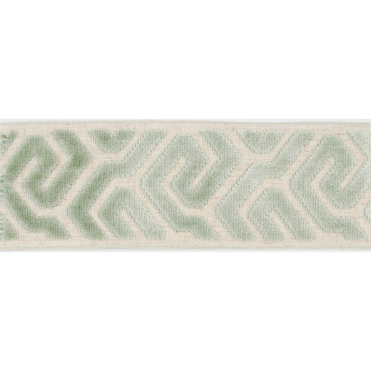 Agos - Sea Green by Europatex Designer Fabric Agos 100% Polyester China See Sample Horizontal: N/A and Vertical: N/A 3.50 inches  - Swanky Fabrics -