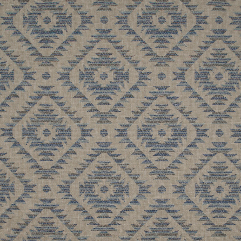 Aztec Geneva Sky by Europatex Designer Fabric Aztec 100% Polyester 6.85" H, 6.75" V 54.00 inches - Swanky Fabrics -