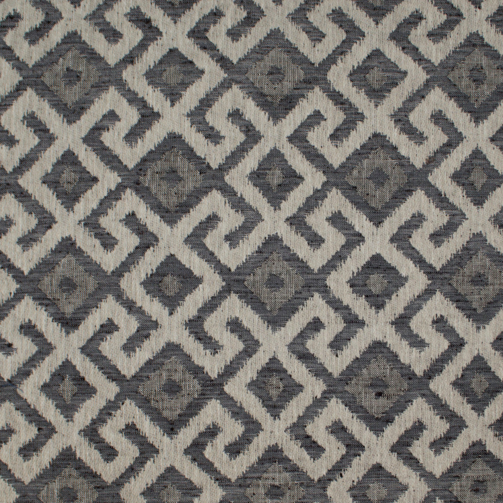 Aztec Neve Charcoal by Europatex Designer Fabric Aztec 86% Poyester, 14% Cotton 6.85" H, 6.85" V 54.00 inches - Swanky Fabrics -