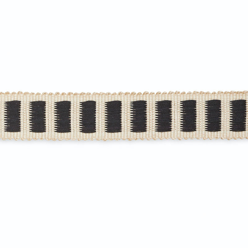 Aubrey Braid Ivory/Ebony B154-7 by Schumacher Designer Trim SCHUMACHER TRIM PROGRAM COTTON 100% UNITED STATES OF AMERICA </p><p>Repeat: Horizontal: and Vertical: 1 - Swanky Fabrics -