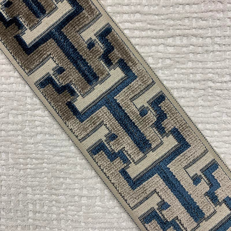 Banks Tape Battleship by Magnolia Designer Trim - 31Poly/58Ray/11Lin China Horizontal: and Vertical: 3.5 - Swanky Fabrics -