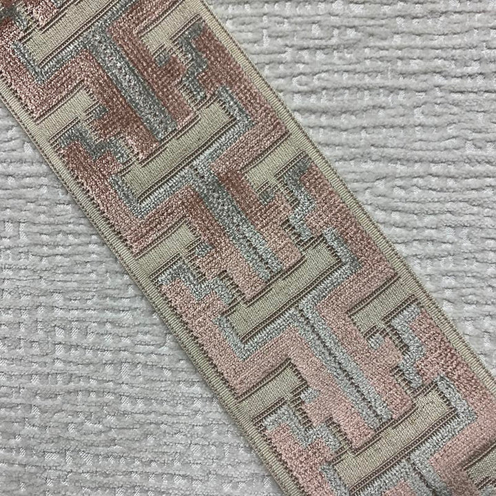Banks Tape Blush by Magnolia Designer Trim - 31Poly/58Ray/11Lin China Horizontal: and Vertical: 3.5 - Swanky Fabrics -