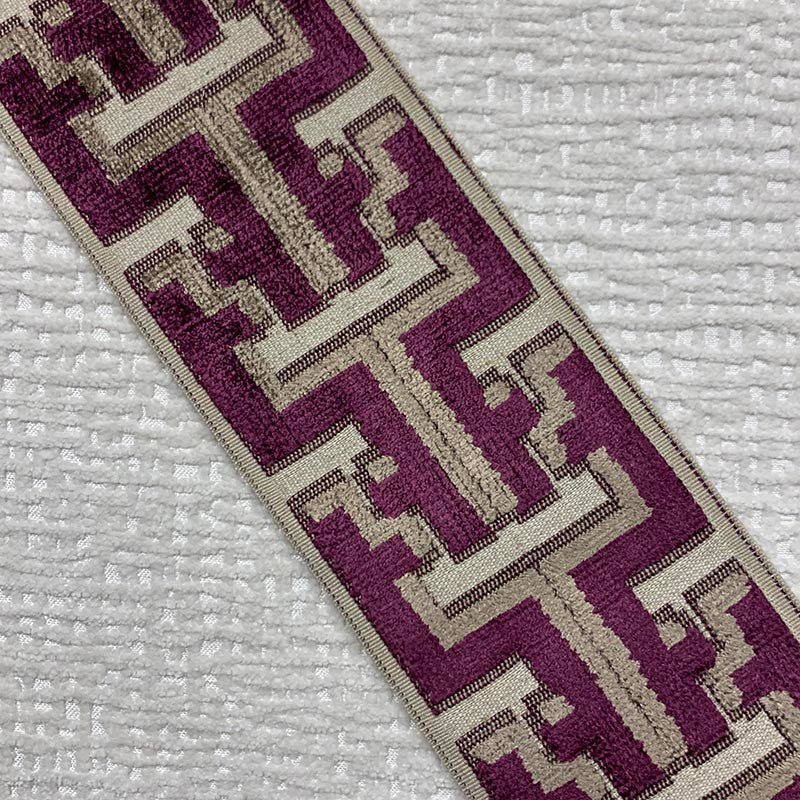 Banks Tape Currant by Magnolia Designer Trim - 31Poly/58Ray/11Lin China Horizontal: and Vertical: 3.5 - Swanky Fabrics -