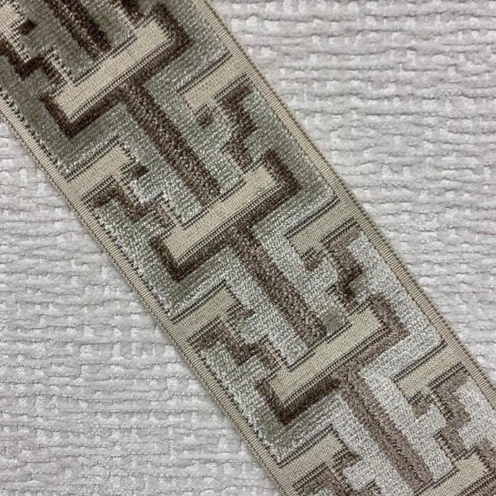 Banks Tape Vanilla by Magnolia Designer Trim - 31Poly/58Ray/11Lin China Horizontal: and Vertical: 3.5 - Swanky Fabrics -