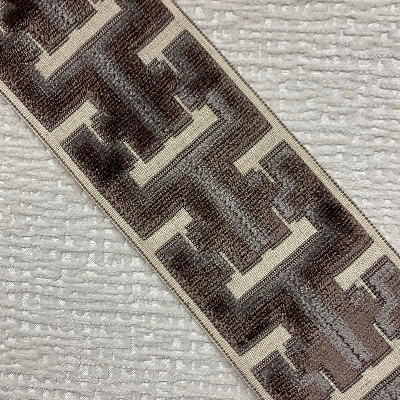 Banks Tape Walnut by Magnolia Designer Trim - 31Poly/58Ray/11Lin China Horizontal: and Vertical: 3.5 - Swanky Fabrics -