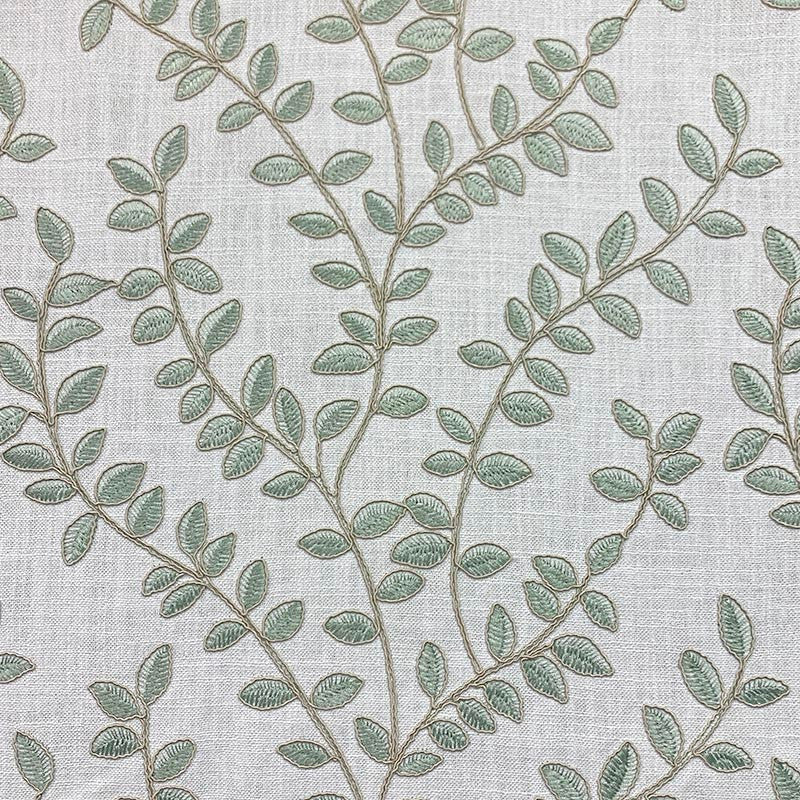 Barbot Sage by Magnolia Designer Fabric - 100% Poly-Emb 100% Poly India 51000 Horizontal: 13 and Vertical: 9.5 54 - Swanky Fabrics -