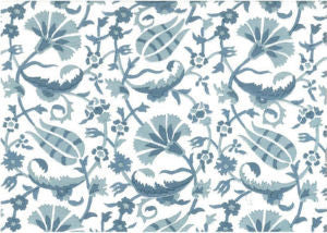 Baronet Old Blues by Norbar Designer Fabric ROMANCE 100% COTTON SPAIN 8 1/4"V 9"H 54" - Swanky Fabrics -