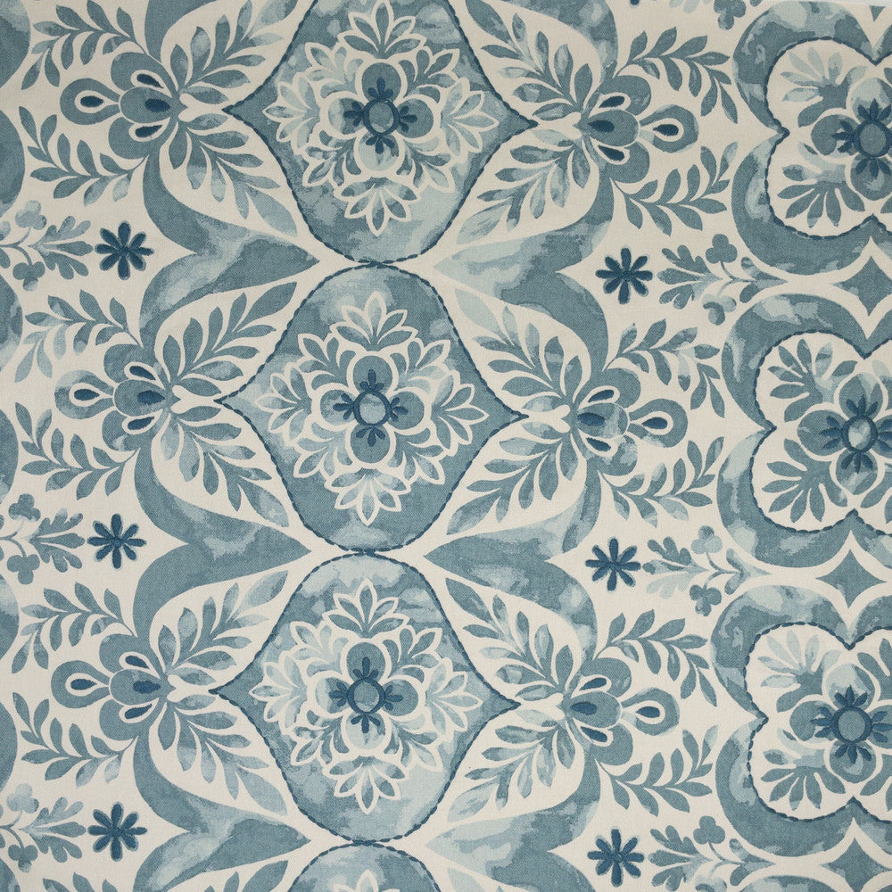 Bayrum 2 Teal by Stout Designer Fabric RAINBOW LIBRARY GLACIER/LAGOON 100%COT %PEMB INDIA Horizontal: 7.875 and Vertical: 25.500 51 in - Swanky Fabrics -