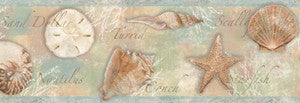 Chesapeake Wallpaper Quinten Blue Seashells Toss