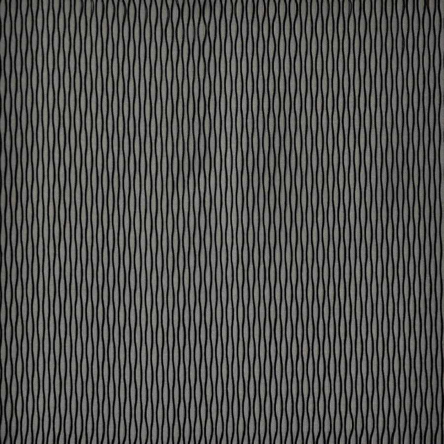 Biba # 114 Noir by Maxwell Designer Fabric Sheer Style 100% POLYESTER TURKEY V-1.25"H-0.4" 118" - Swanky Fabrics -