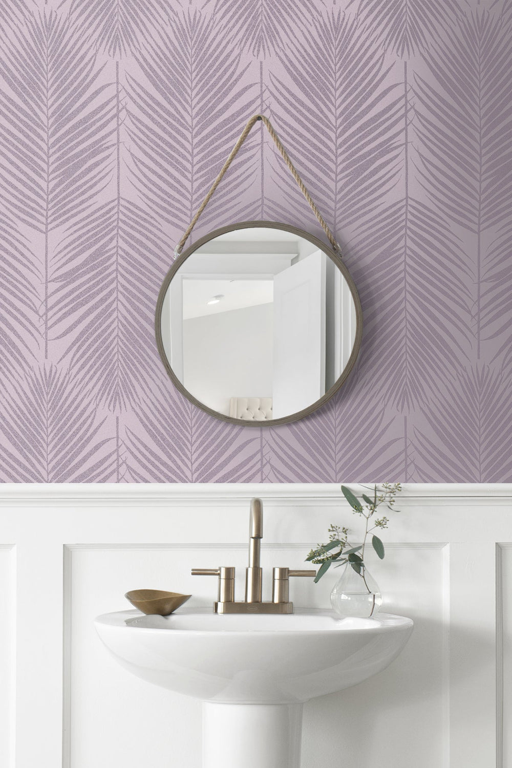 Persei Palm Lilac BD50009 by Seabrook Designs Designer Wallpaper
