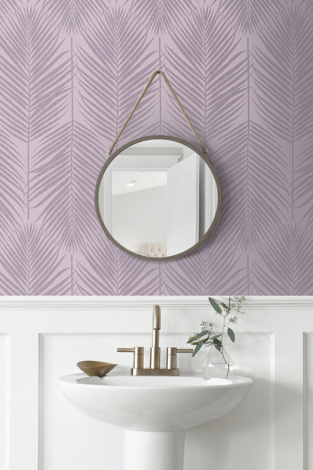 Persei Palm Lilac BD50009 by Seabrook Designs Designer Wallpaper