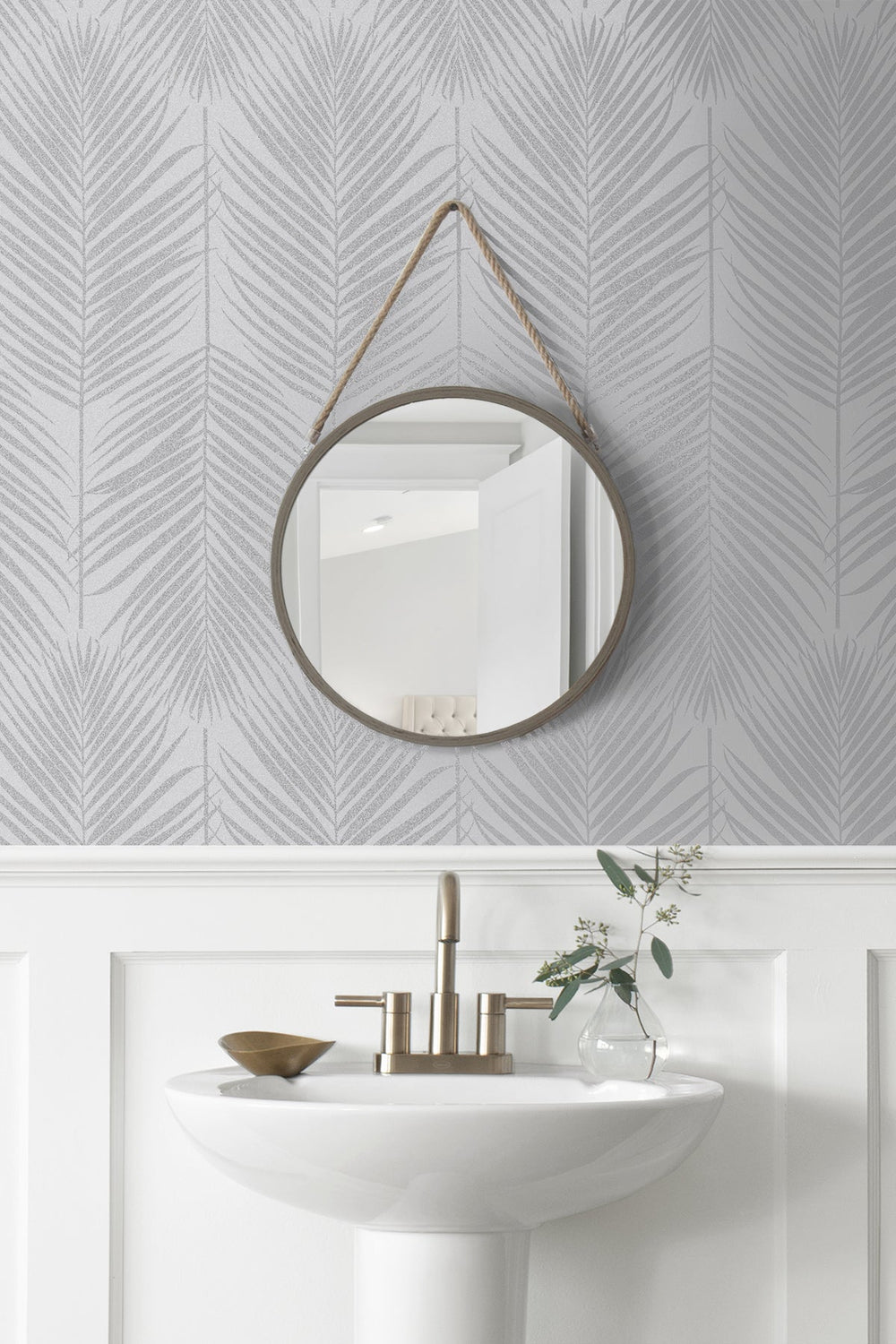 Persei Palm Nickel BD50010 by Seabrook Designs Designer Wallpaper