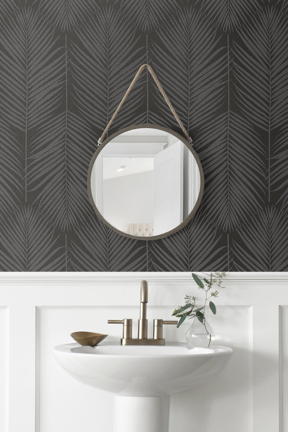 Persei Palm Midnight Galaxy BD50020 by Seabrook Designs Designer Wallpaper