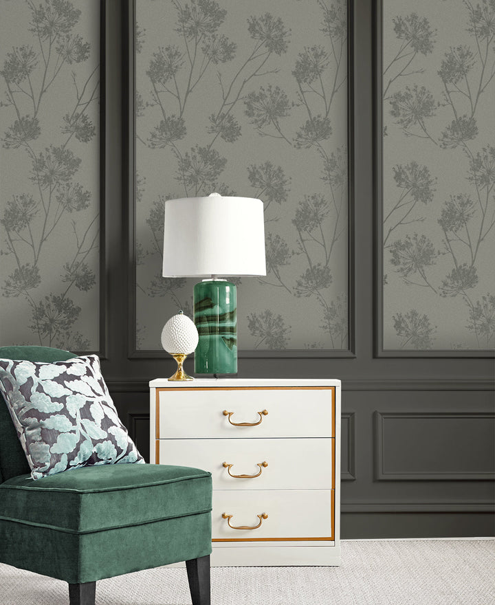 Wild Grass Zinc BD50205 by Seabrook Designs Designer Wallpaper