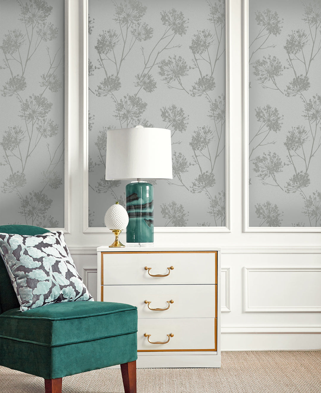 Wild Grass Silversmoke BD50210 by Seabrook Designs Designer Wallpaper